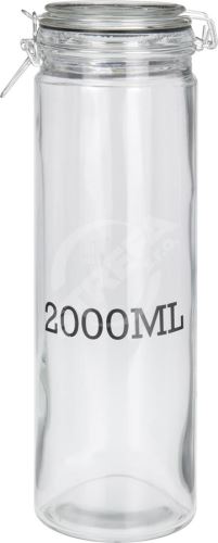 Szklany słoik hermetyczny 2000 ml z zamknięciem zatrzaskowym, z nadrukiem