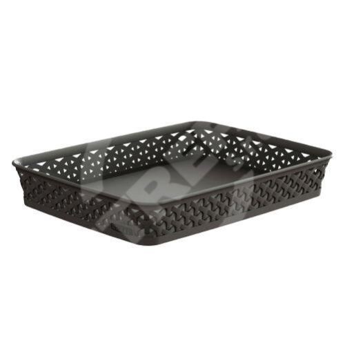 RATTAN brązowy plastikowy kosz 36x26x6cm "Y" STYLE