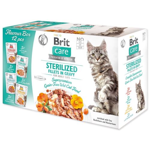 BRIT Care Cat Flavour box Sterilized Filet w sosie 4 x 3 szt. 1020 g