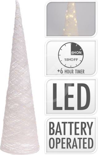 Oświetlenie PYRAMIDA 80cm z 40LED i wyłącznikiem czasowym biały