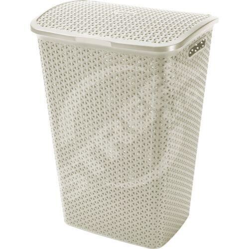 Plastikowy kosz na pranie RATTAN 55l 60x42,8x33cm "MY STYLE" kremowy