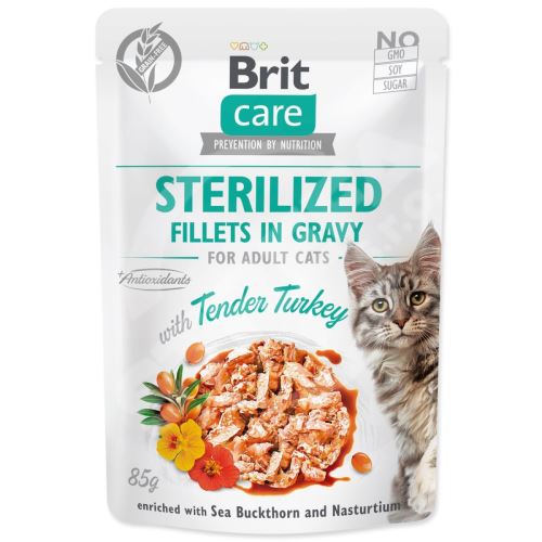 BRIT Care Cat Sterilized Filety w sosie z delikatnym indykiem 85 g