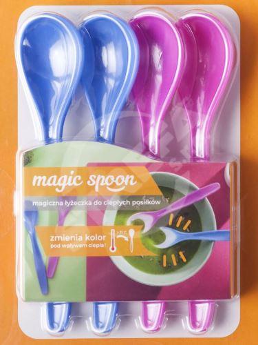 Łyżeczki zmieniające kolor dla dzieci MAGIC HOT 15cm, plastikowe (4szt.)