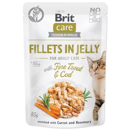 BRIT Care Cat Pouch Pstrąg i dorsz w galarecie 85 g