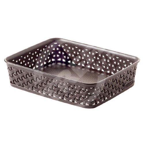 Koszyk plastikowy RATTAN brązowy 26x20x6cm "Y" STYLE