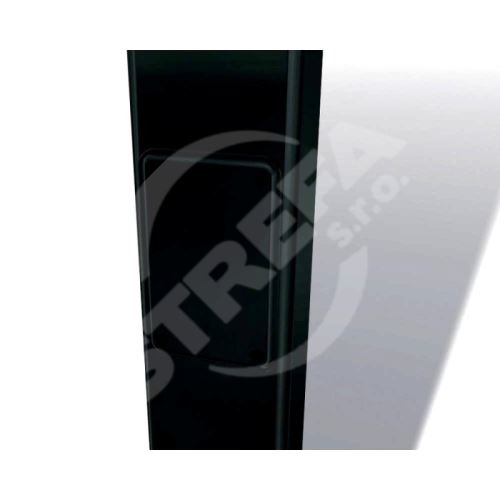 PREFA Kwadratowa aluminiowa rura spustowa 100 x 100 mm z otworem do czyszczenia, długość 1,5 m, czarny P10 RAL 9005