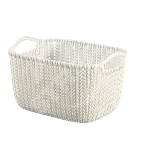 Kosz KNIT plastikowy biały 30x22x17cm 8l "S"