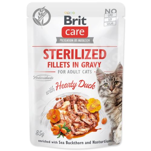 BRIT Care Cat Sterilized Filety w sosie z obfitą kaczką 85 g