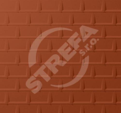 Panel dachowy PREFA r.16, 700 x 420 mm stucco, Brick red P10 / opakowanie 8,24 m2