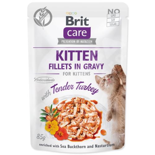 BRIT Care Cat Kitten Filety w sosie z delikatnym indykiem 85 g