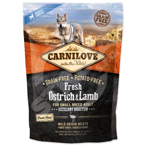 CARNILOVE Fresh Ostrich & Lamb Excellent Digestion dla psów małych ras 1,5 kg