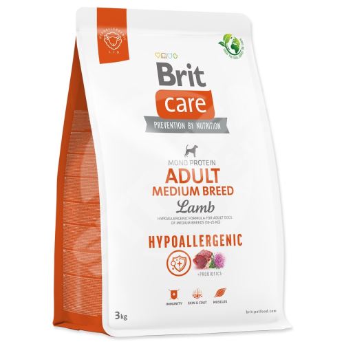 Brit Care Dog Hypoallergenic Adult Medium Breed Lamb 3kg