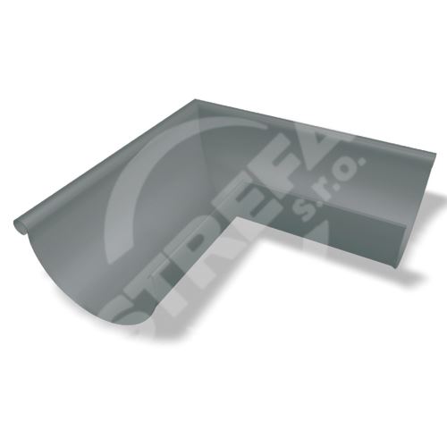 PREFA narożnik rynny zewnętrznej 90° aluminiowy Ø 100 mm, jasnoszary P10 RAL 7005