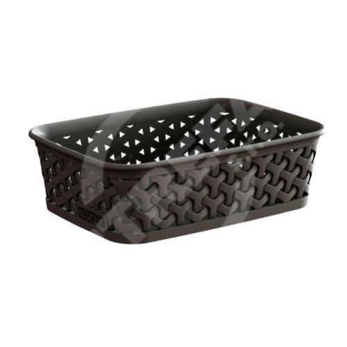 Koszyk plastikowy RATTAN brązowy 20x14x6cm "Y" STYLE