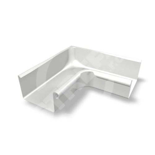 PREFA narożnik rynny kwadratowy wewnętrzny 90° aluminium, szerokość 120 mm, Prefa biały P10 RAL 9002